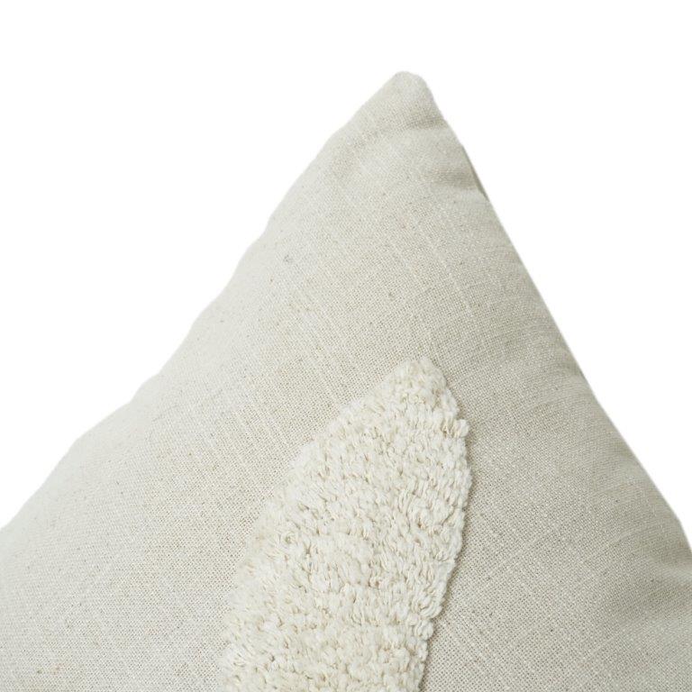 Hand Tufted Cotton Cushion Cover 45x45 cm – Minimalist Bunny Design | Soft Textured Throw Pillow Cover | Neutral Home Decor