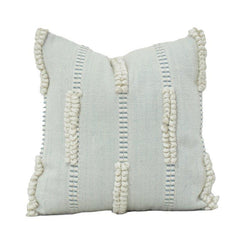 Strukturierter getufteter Kissenbezug aus Polyester | Moderner neutral gestreifter Zierkissenbezug | Weiches dekoratives Akzentkissen (45x45 CM)