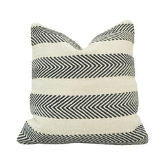 Handmade Black & White Chevron Cotton Cushion Cover | Woven Boho Throw Pillow Cover 45x45 cm