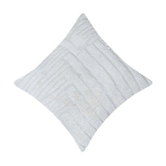 Handmade Tufted Cotton Cushion Cover 45x45 cm | Textured Geometric Boho Throw Pillow Cover | Off White Decorative Cushion Cover | Hidden Zipper | 18x18 Inch