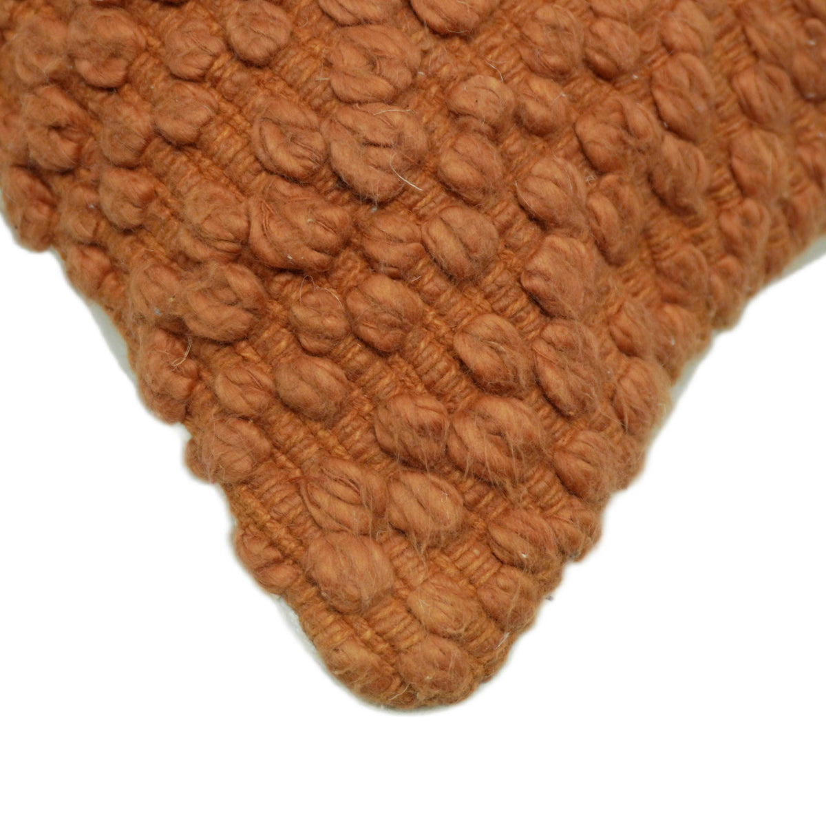 Handwoven Textured Cotton Cushion Cover – Rust Brown | 45 x 45 cm