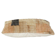 Handwoven Jute Patchwork Cushion Cover | Rustic Boho Textured Pillow | Natural Earth Tone Decor | 35x50 CM