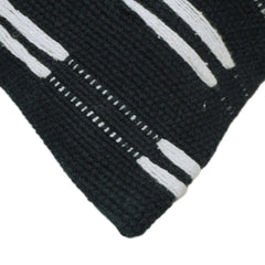 Handwoven Black & White Textured Cushion Cover 45x45 CM – Abstract Linear Pattern