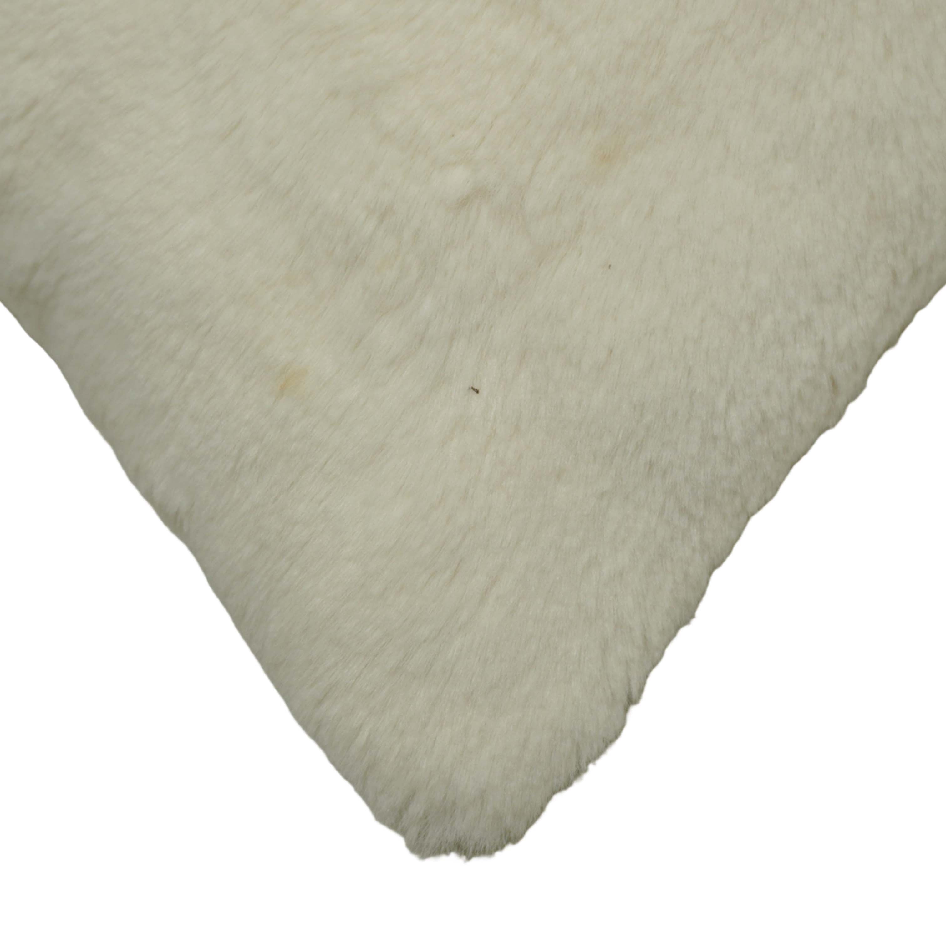 Luxury Faux Rabbit Fur Cushion Cover 45x45 cm | Ultra Soft Plush Throw Pillow Cover | Cream Beige | Hidden Zip | Decorative Cushion Cover for Sofa, Bed & Living Room