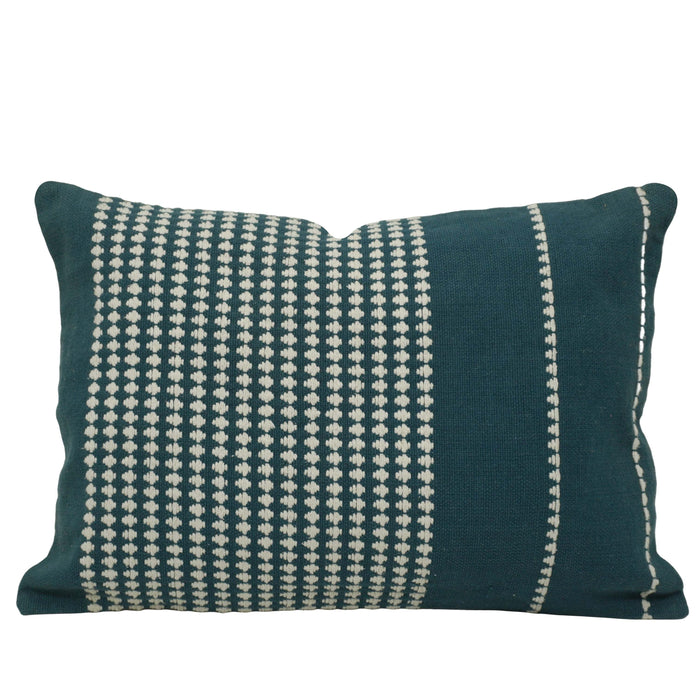 Handwoven Cotton Cushion Cover 35 x 50 cm | Woven Textured Stripe Design | Decorative Lumbar Pillow Cover with Concealed Zip | Modern & Boho Home Décor
