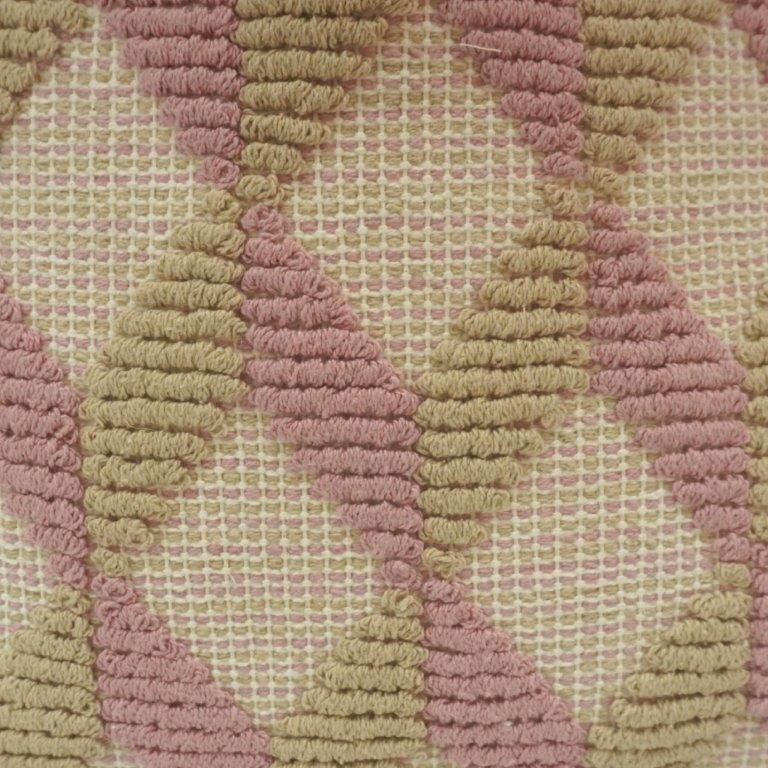 Handmade Tufted Geometric Cotton Cushion Cover 45x45 cm | Blush Pink & Beige Decorative Pillow Cover - Bulk manufacturer & supplier from Panipat, India