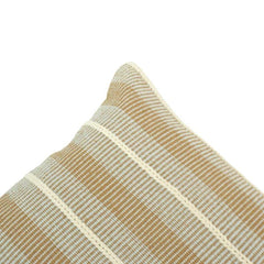 Handwoven Beige Stripe Cotton Cushion Cover | 45x45 cm Neutral Textured Throw Pillow Cover | Modern Boho Sofa Cushion