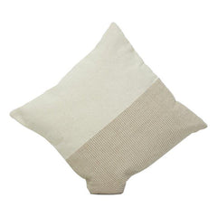 Housse de coussin minimaliste bicolore en coton | 45x45 cm | Housse de coussin décorative texturée neutre avec fermeture éclair cachée