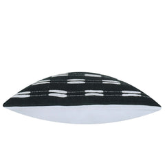 Handwoven Black & White Textured Cushion Cover 45x45 CM – Abstract Linear Pattern