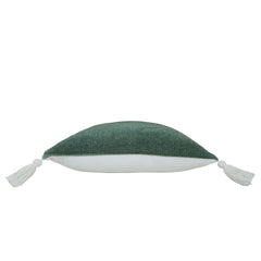 Handwoven Cotton Cushion Cover in Sage Green with Tassel Details – 45 x 45 cm