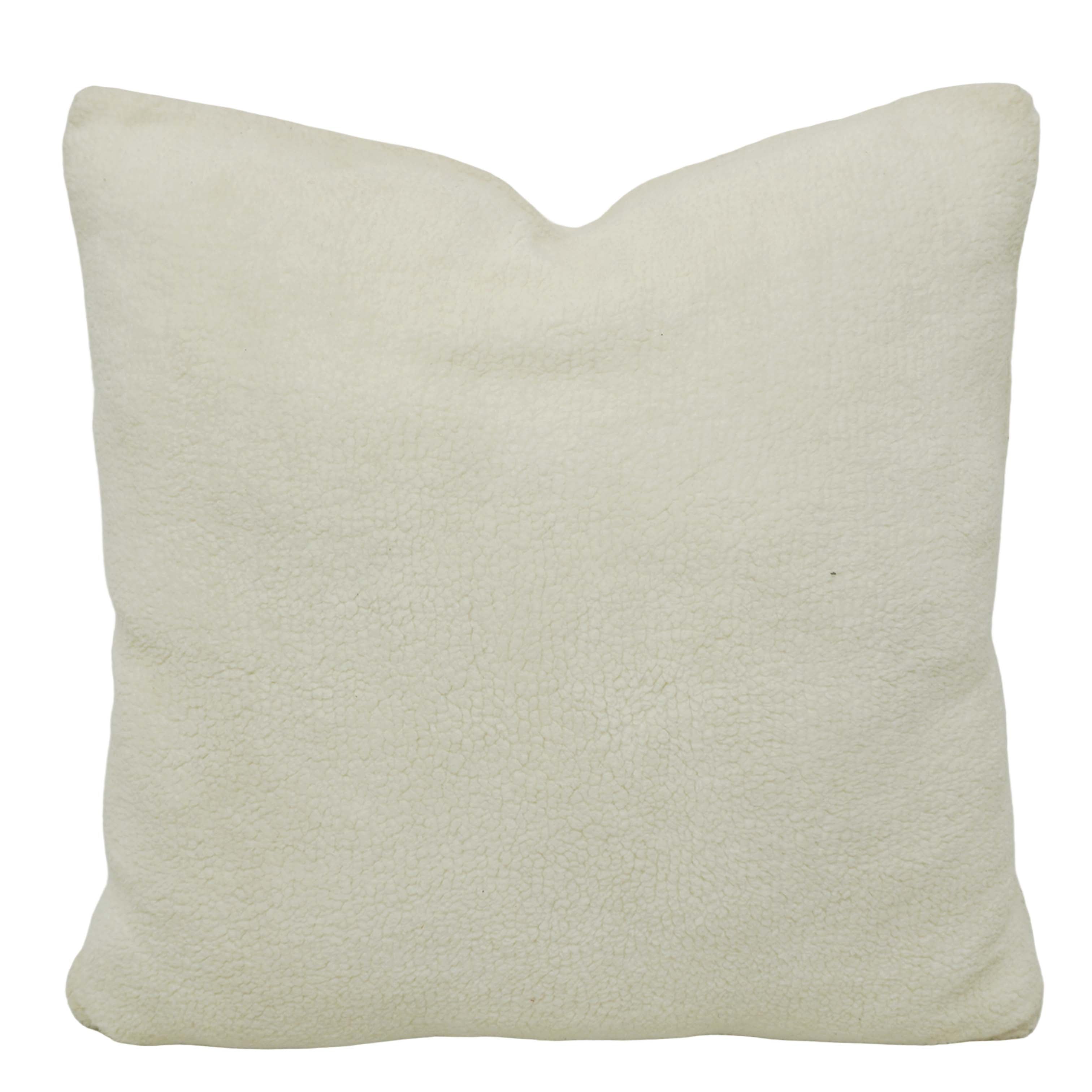Ivory Textured Bouclé Cushion Cover 45x45 cm | Soft Plush Decorative Throw Pillow Cover with Hidden Zip | Modern Minimalist Home Décor