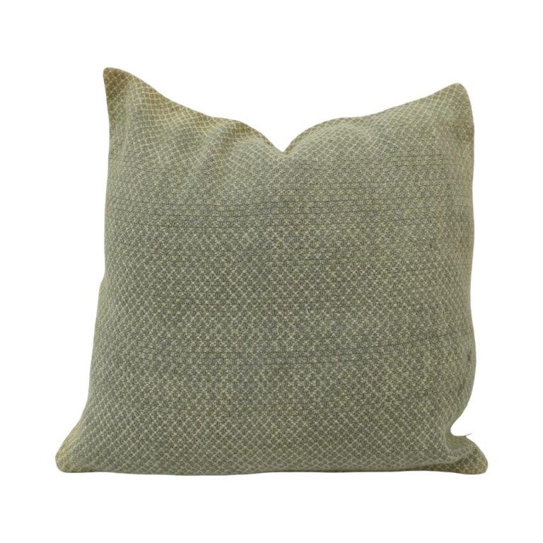 Sage Green Textured Cotton Cushion Cover | Woven Diamond Pattern | 45x45 cm (18x18 Inch) - Bulk manufacturer & supplier from Panipat, India