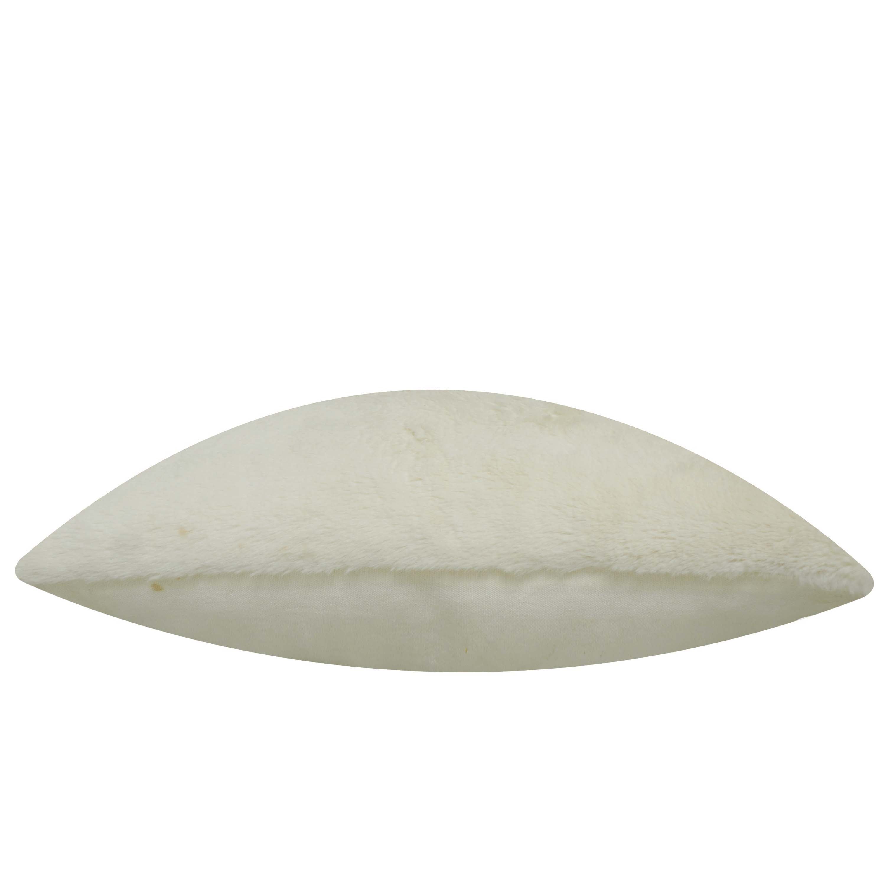 Luxury Faux Rabbit Fur Cushion Cover 45x45 cm | Ultra Soft Plush Throw Pillow Cover | Cream Beige | Hidden Zip | Decorative Cushion Cover for Sofa, Bed & Living Room