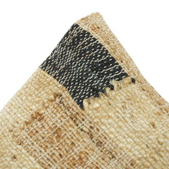 Handwoven Jute Patchwork Cushion Cover | Rustic Boho Textured Pillow | Natural Earth Tone Decor | 35x50 CM