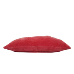 Solid red soft velvet cushion cover 35x50 cm