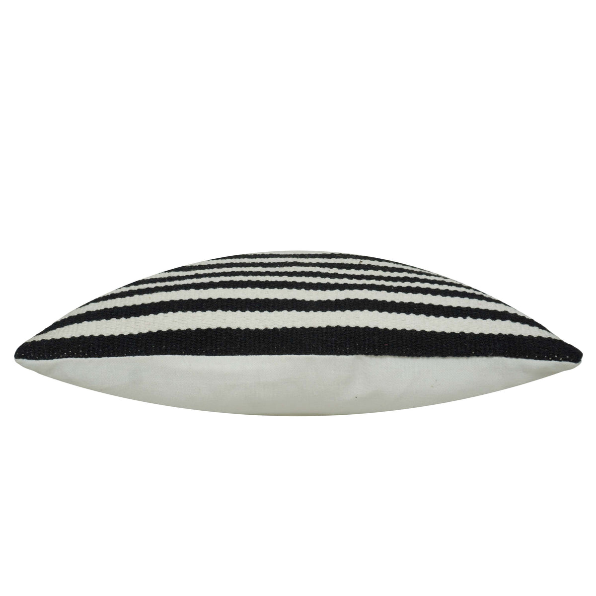 Handwoven Black & Ivory Striped Cotton Cushion Cover 45x45 cm | Modern Boho Woven Throw Pillow Cover | Hidden Zipper | 100% Cotton