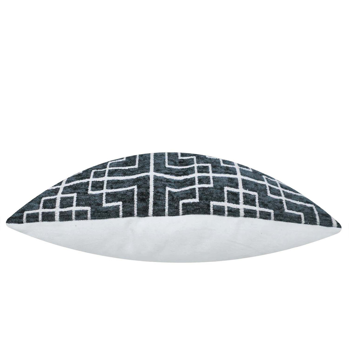 Handwoven Jacquard Cushion Cover – Navy Blue & White Geometric Pattern, 45 x 45 cm