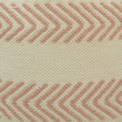Handmade Cotton Chevron Embroidered Cushion Cover 45x45 cm | Boho Textured Throw Pillow Cover | Neutral Beige & Blush Pink
