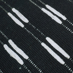 Handwoven Black & White Textured Cushion Cover 45x45 CM – Abstract Linear Pattern