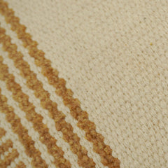 Handwoven Cotton Striped Cushion Cover 45x45 cm | Beige & Natural Woven Decorative Throw Pillow Cover | Hidden Zipper | Modern Boho Farmhouse Home Décor