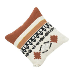 Handmade Cotton Embroidered Cushion Cover 45x45 cm | Boho Tribal Geometric Design | Decorative Throw Pillow Case