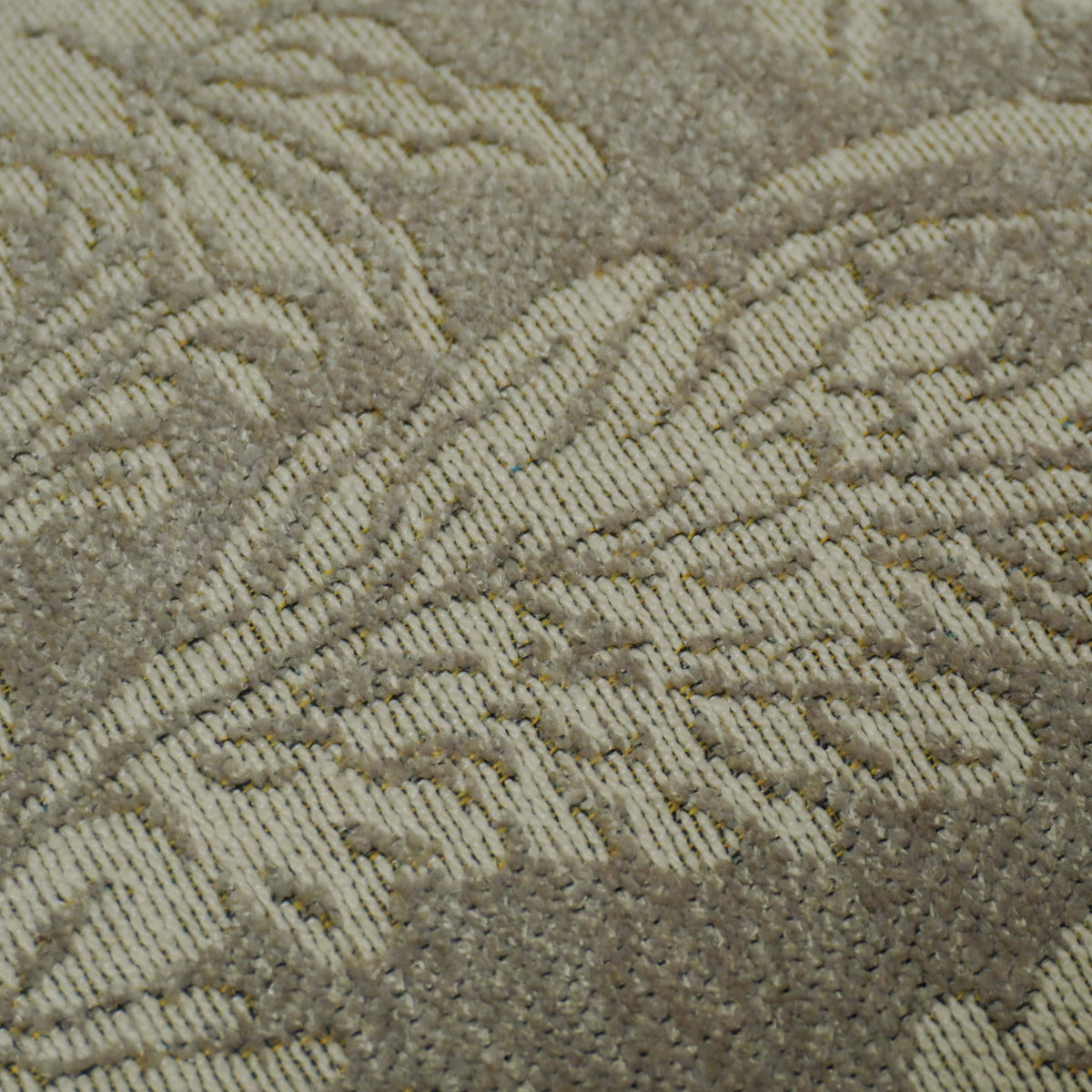 Beige Floral Jacquard Cushion Cover with Black Border – 45 x 45 cm | Elegant Textured Cushion Cover