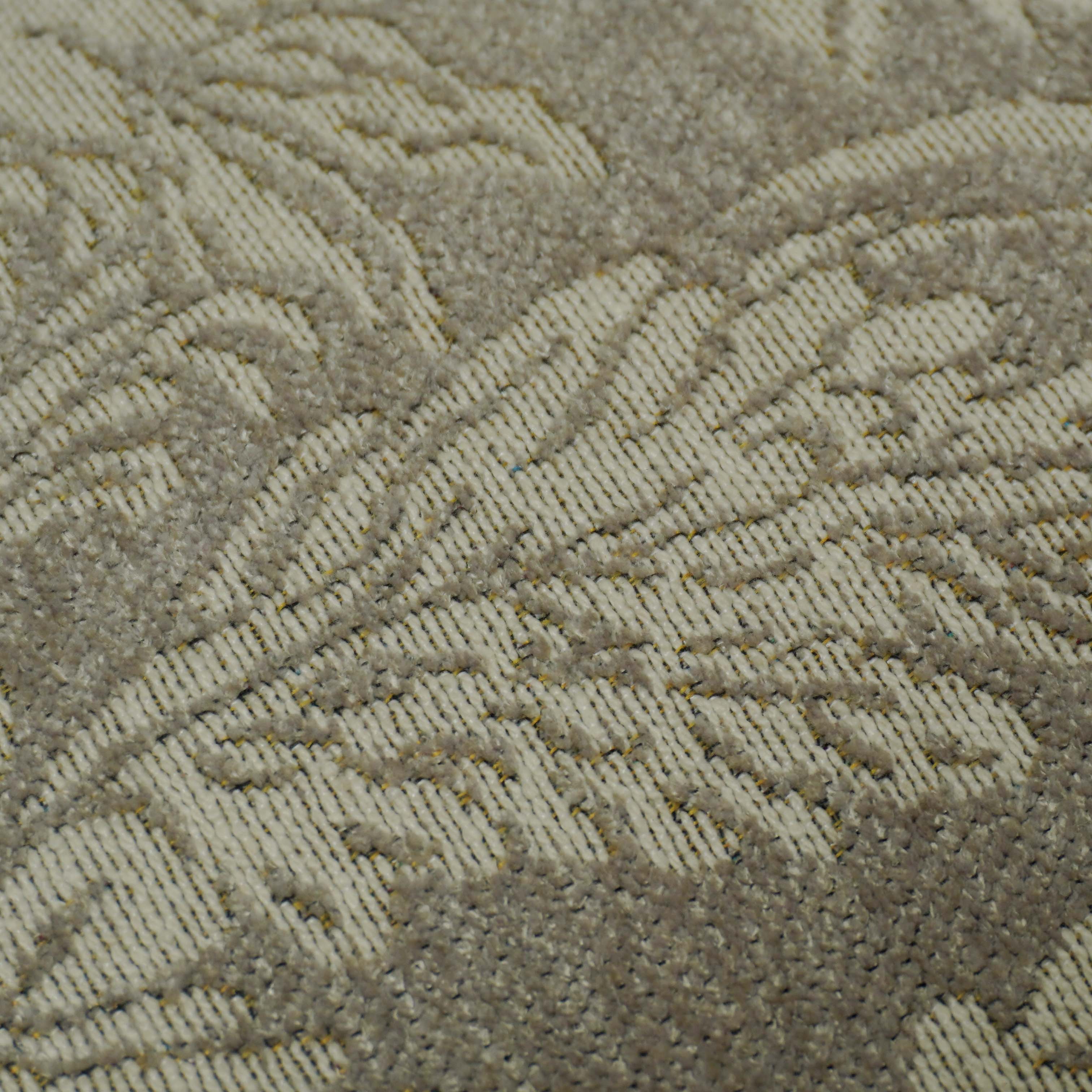 Beige Floral Jacquard Cushion Cover with Black Border – 45 x 45 cm | Elegant Textured Cushion Cover