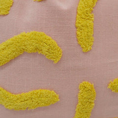 Tufted Abstract Cotton Cushion Cover 45x45 cm | Modern Textured Decorative Pillow Cover in Blush Pink & Mustard Yellow