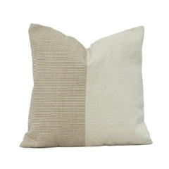 Housse de coussin minimaliste bicolore en coton | 45x45 cm | Housse de coussin décorative texturée neutre avec fermeture éclair cachée