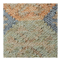Handwoven Jute Cushion Cover with Geometric Patchwork Design | Rustic Boho Decorative Pillow Cover | 18x18 Inch