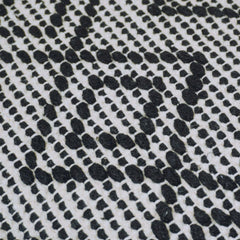 Handwoven Cotton Cushion Cover 45x45 cm – Black & Ivory Geometric Textured Design