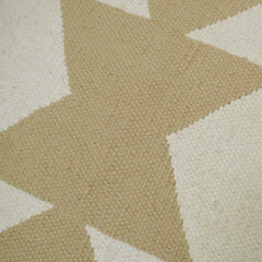 Beige ivory and black geometric handwoven cotton cushion cover 45x45 cm