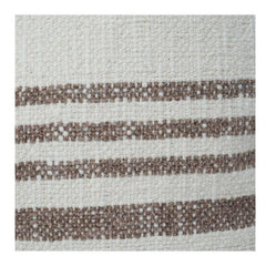 Handwoven Cotton Cushion Cover with Rustic Stripe Design | Neutral Beige Decorative Pillow Cover | 18x18 Inch