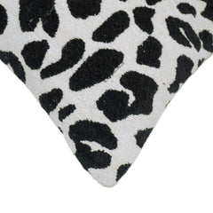 Black and white leopard print jacquard cushion cover 45x45 cm