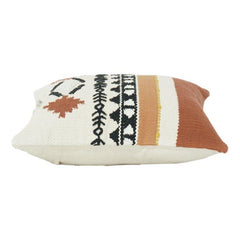 Handmade Cotton Embroidered Cushion Cover 45x45 cm | Boho Tribal Geometric Design | Decorative Throw Pillow Case