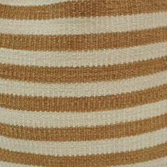 Camel & Ivory Striped Handwoven Cotton Cushion Cover with Tassels | 45x45 cm