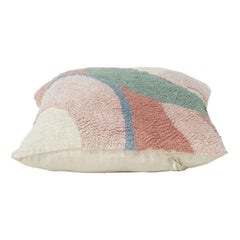 Tufted Cotton Cushion Cover 45x45 cm – Abstract Textured Design in Earthy Tones | Soft Decorative Throw Pillow