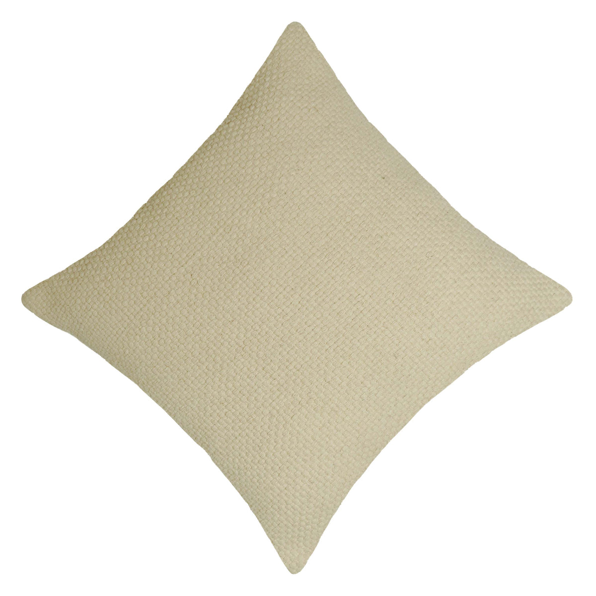 Handwoven Cotton Cushion Cover – Natural Cream Textured Weave, 45 x 45 cm