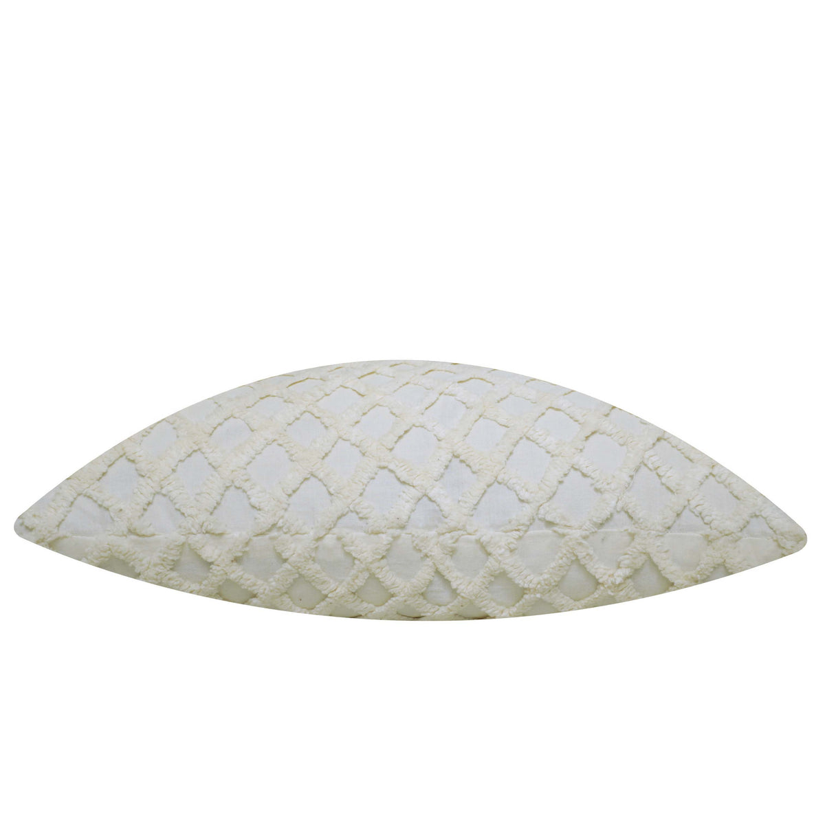Ivory Tufted Diamond Lattice Cushion Cover – 45 x 45 cm | Textured Fabric Accent Pillow Cover