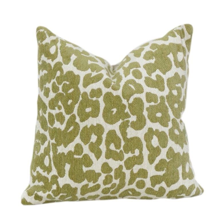 Housse de coussin texturée vert olive – Mélange coton et jute avec motif organique abstrait (45x45 cm) - Bulk manufacturer & supplier from Panipat, India