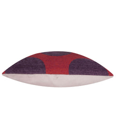 Modern Jacquard Geometric Polka Dot Cushion Cover 45x45 cm | Woven Cotton Blend Decorative Throw Pillow Cover | Hidden Zip | Red & Plum