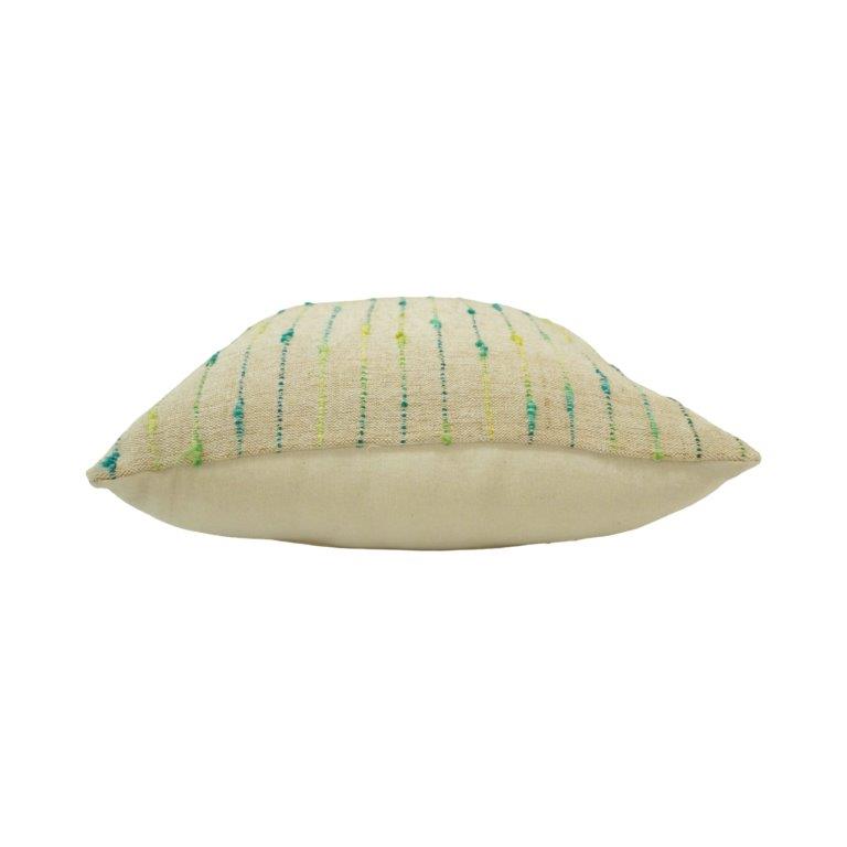 Handmade Cotton Cushion Cover 45x45 cm | Textured Stripe Embroidered Throw Pillow Cover | Modern Boho Home Décor - Bulk manufacturer & supplier from Panipat, India