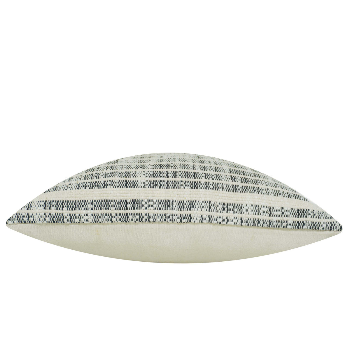 Handwoven Textured Stripe Cushion Cover – Ivory & Grey, 45 x 45 cm