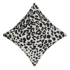 Black and white leopard print jacquard cushion cover 45x45 cm