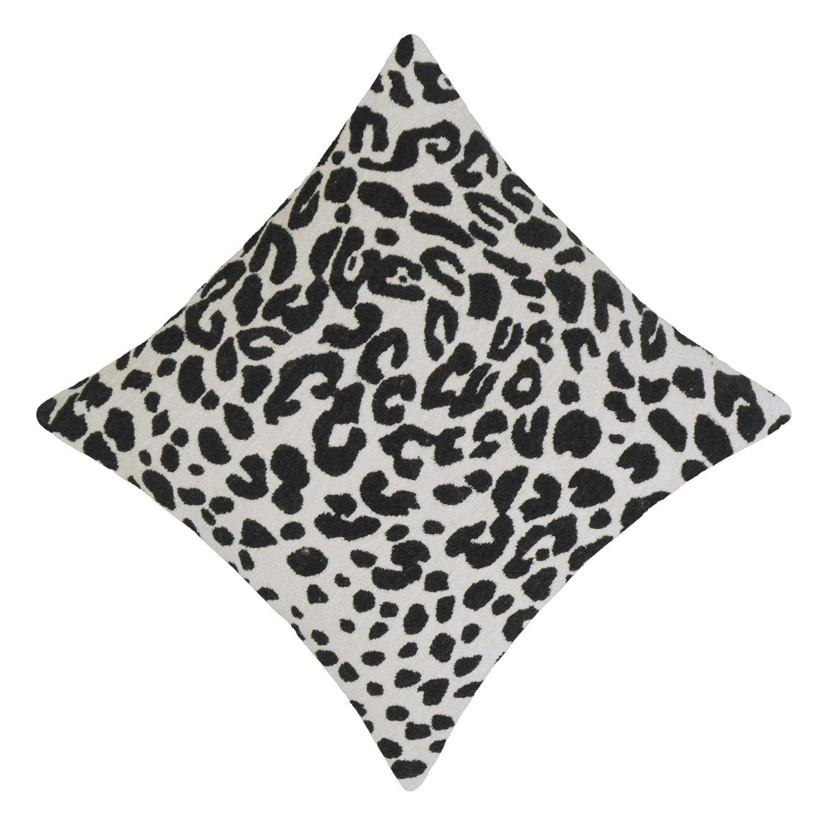 Black and white leopard print jacquard cushion cover 45x45 cm