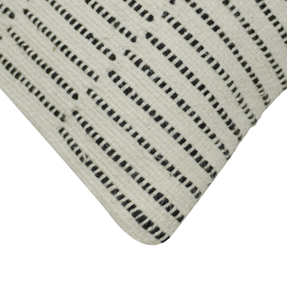 Handwoven Cotton Cushion Cover 45x45 cm | Black & Ivory Woven Geometric Pattern | Decorative Throw Pillow Cover | Hidden Zip | Modern Boho Home Décor