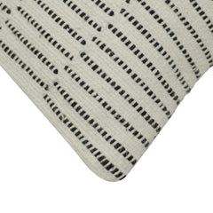 Handwoven Cotton Cushion Cover 45x45 cm | Black & Ivory Woven Geometric Pattern | Decorative Throw Pillow Cover | Hidden Zip | Modern Boho Home Décor