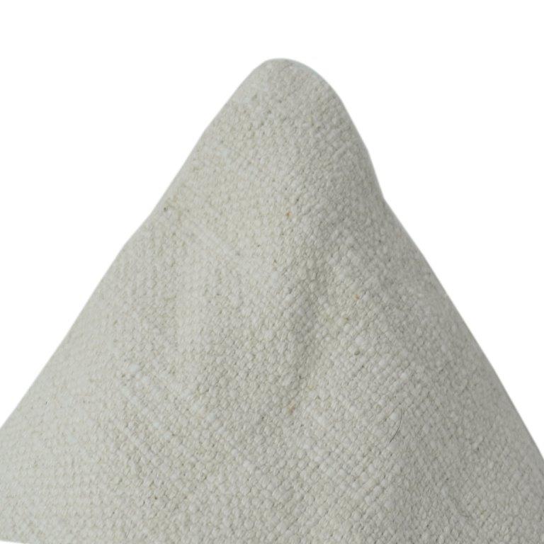 Handwoven Cotton Cushion Cover with Rustic Stripe Design | Neutral Beige Decorative Pillow Cover | 18x18 Inch - Bulk manufacturer & supplier from Panipat, India
