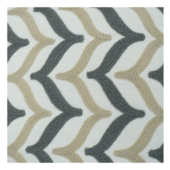 Embroidered Geometric Cushion Cover 45x45 cm | Cotton Decorative Pillow Cover in Neutral Tones