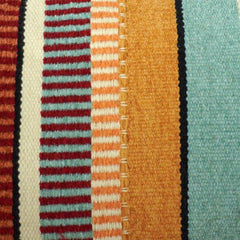 Handmade Striped Embroidered Cotton Cushion Cover – Multicolor Boho Lumbar Pillow 35x50 cm